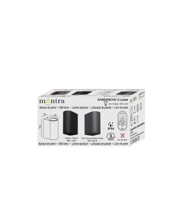 KANDANCHU * APLIQUE EXTERIOR 2L*GU10 NEGRO